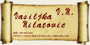 Vasiljka Milatović vizit kartica